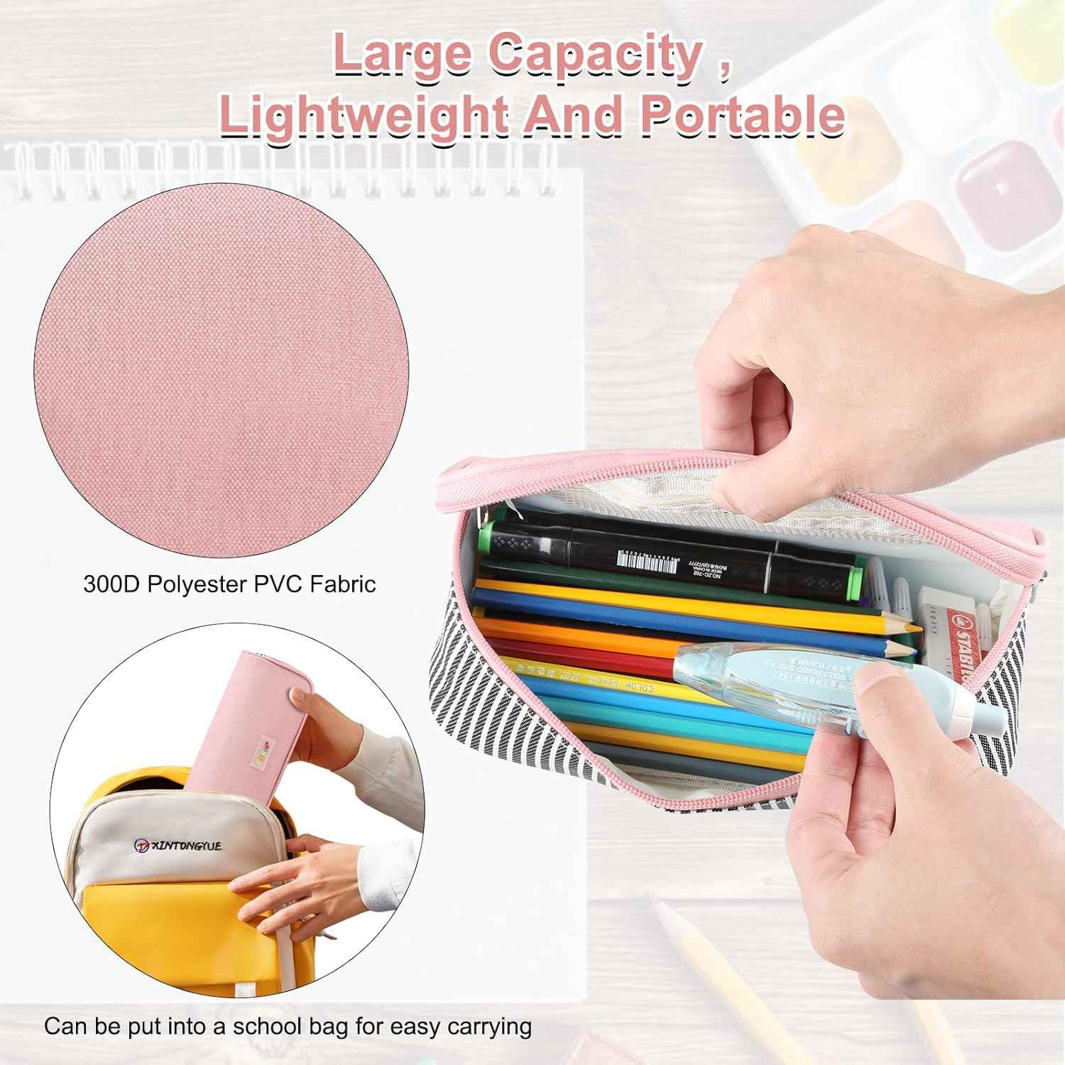 FunAdd Portable Large Pencil Case for Teen Boys Girls - TTpen