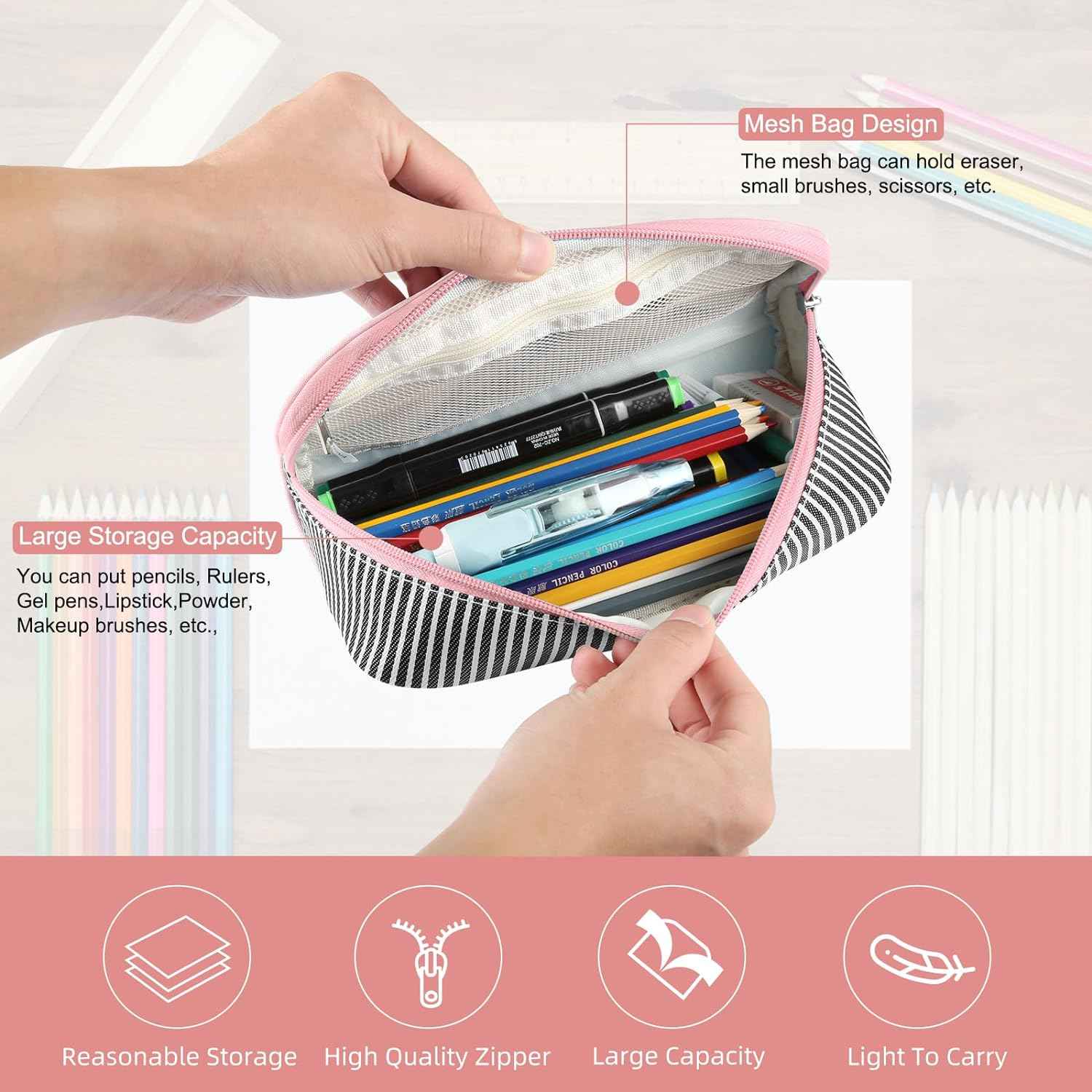 FunAdd Portable Large Pencil Case for Teen Boys Girls - TTpen