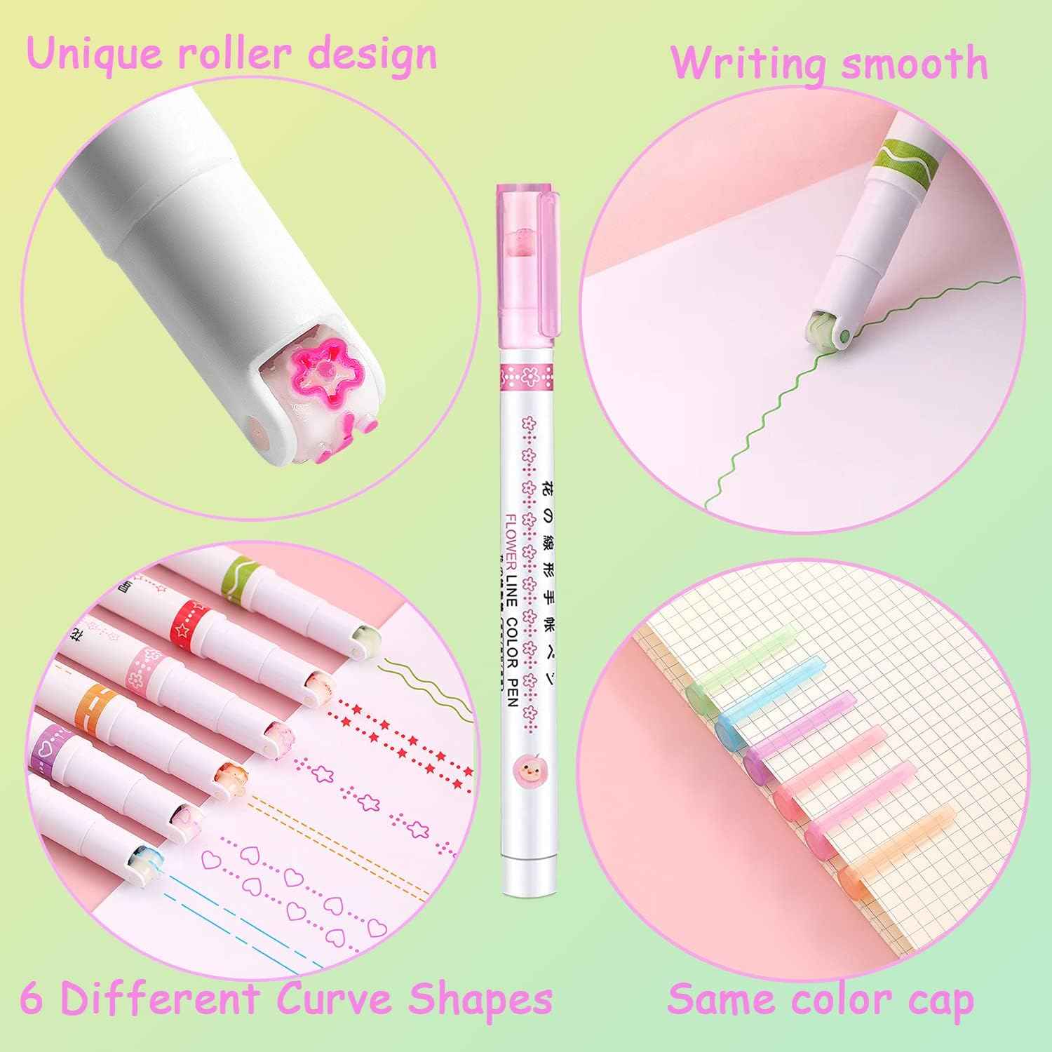 6pcs Curve Highlighter Craft Pens 2 Pack - TTpen
