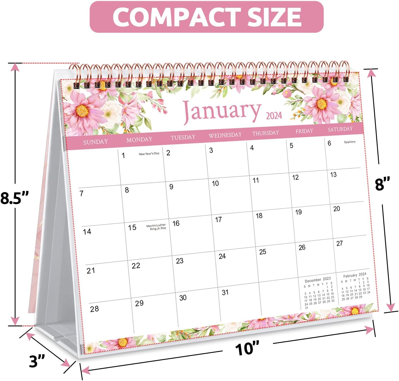 Small Desk Calendar 2024-2025,with To-do List Notes for Office School