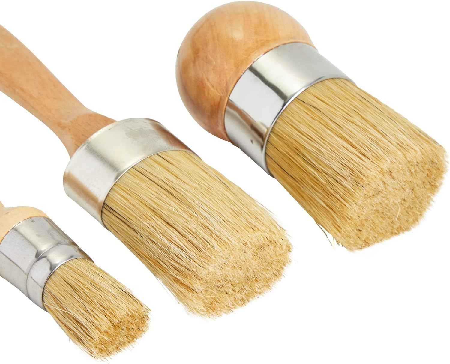 6 Pieces Chalk Wax Paint Brushes Set Boar Bristle - TTpen