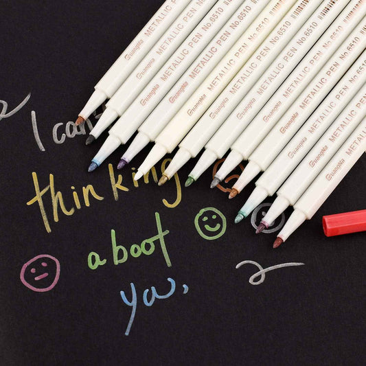 Guangna Metallic Marker Pens,20 Assorted Colors Fine Tip - TTpen