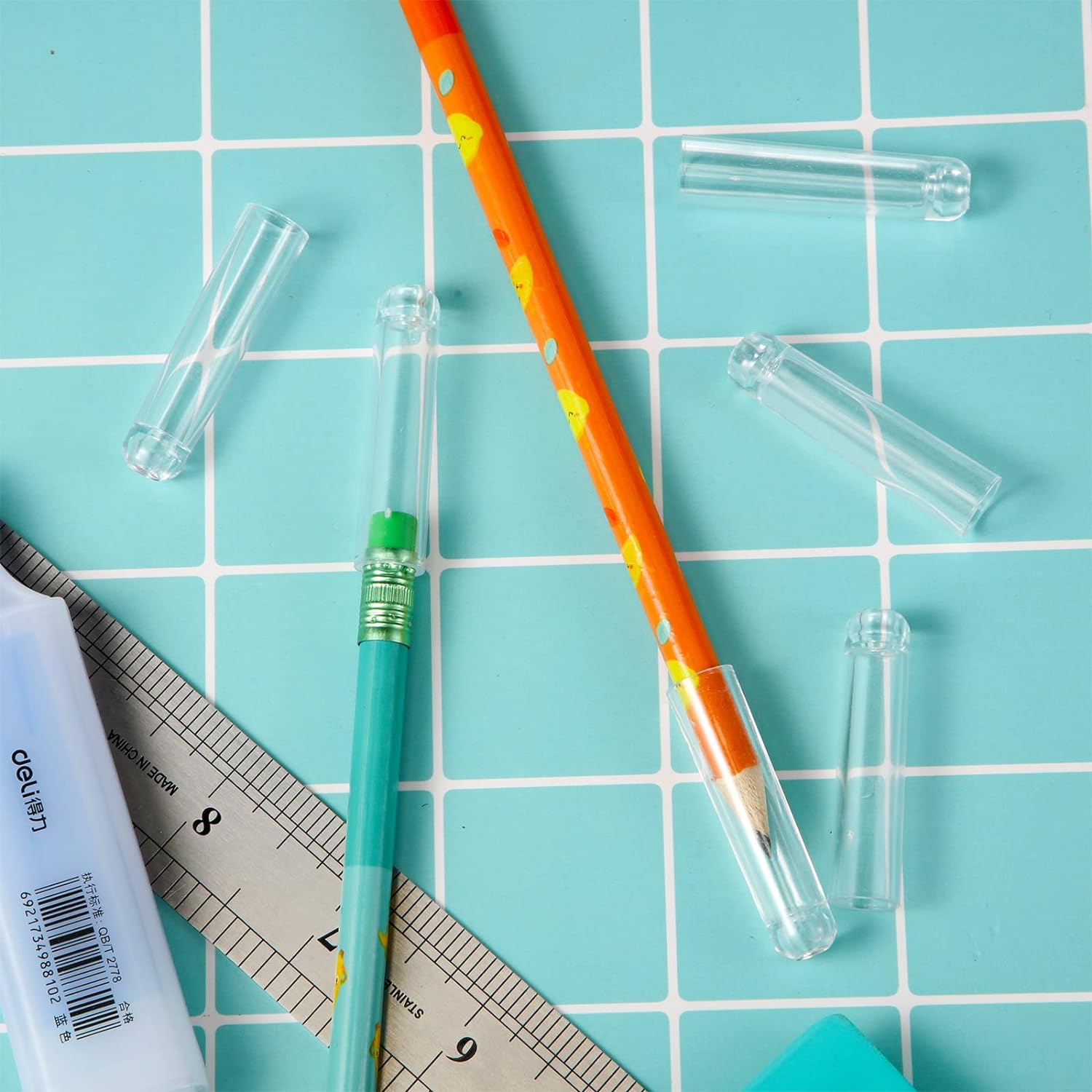 18Pcs Plastic Pencil Caps Tip Protector for Wooden Pencil Extender