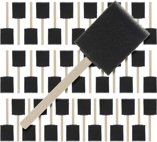 2 inch Foam Sponge Wood Handle Paint Brush Set