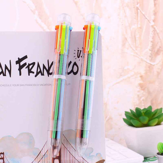 12 Pack 0.5mm 6-in-1 Multicolor Ballpoint Pen - TTpen