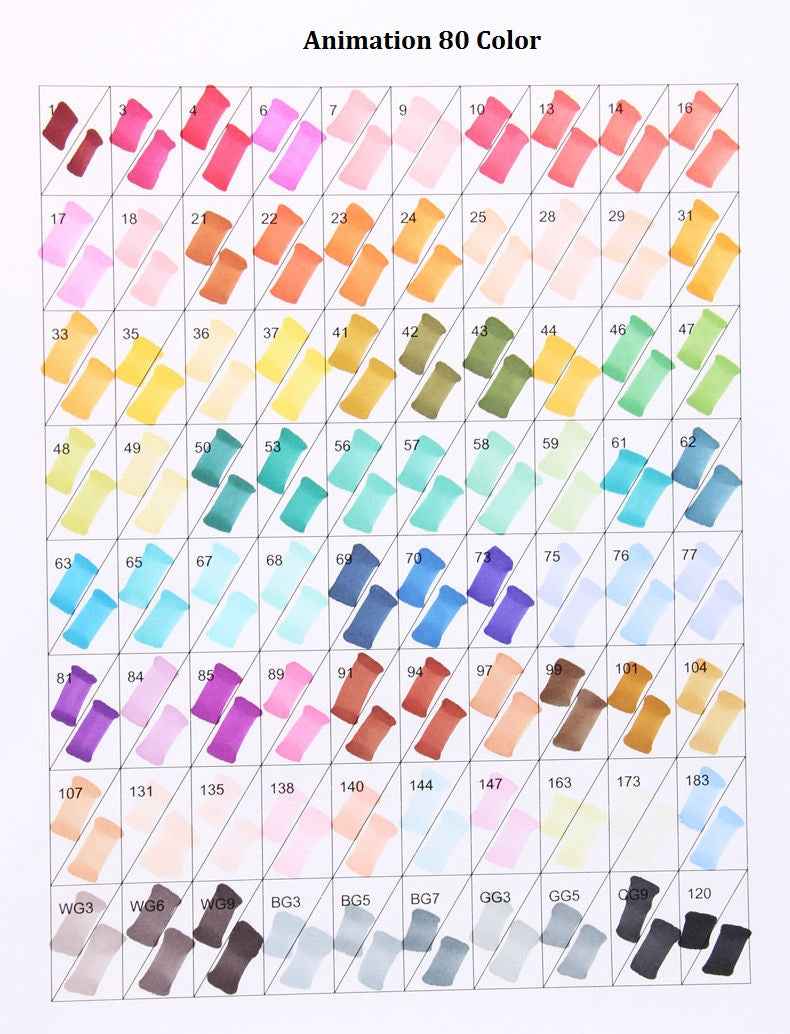 TouchFive Twin Markers 80 Color Animation Design Set - TTpen