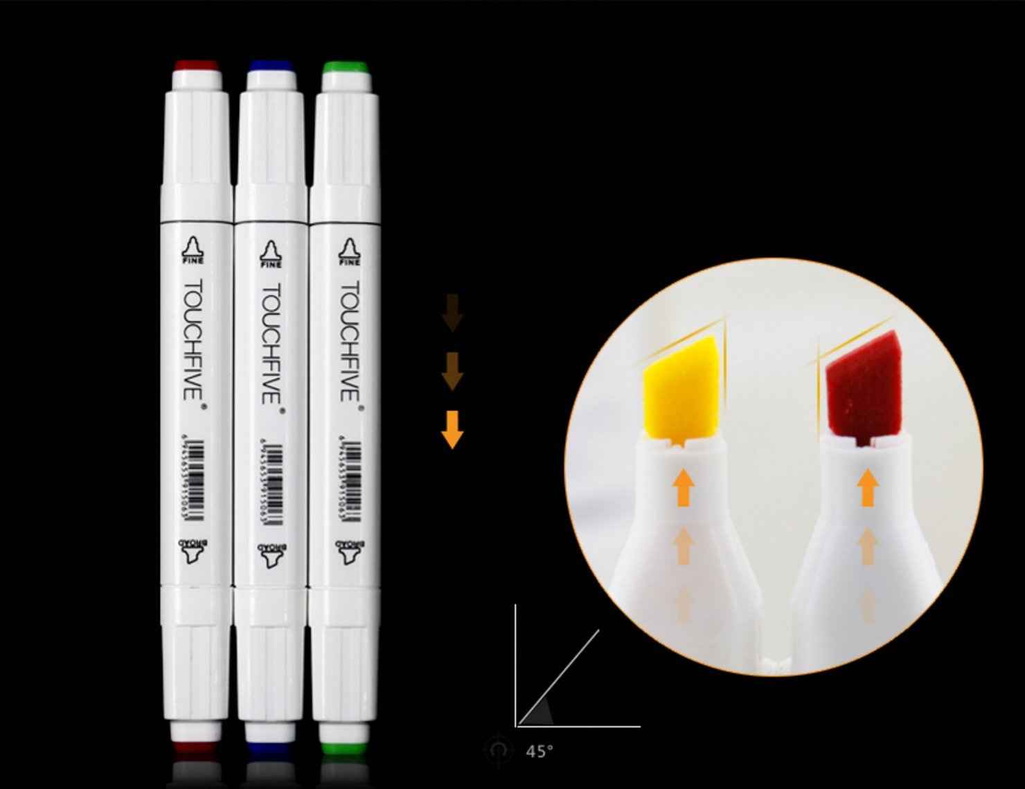 TouchFive Twin Markers 60 Color Animation Design Set - TTpen