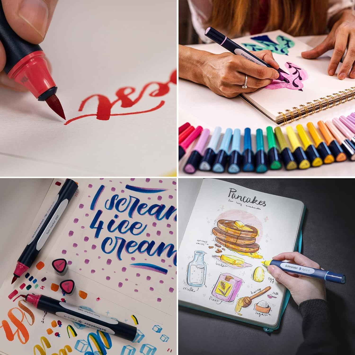 Schneider Twin Marker Paint-It 040 Brush & Round Tip 10 Colors(27 Pieces)