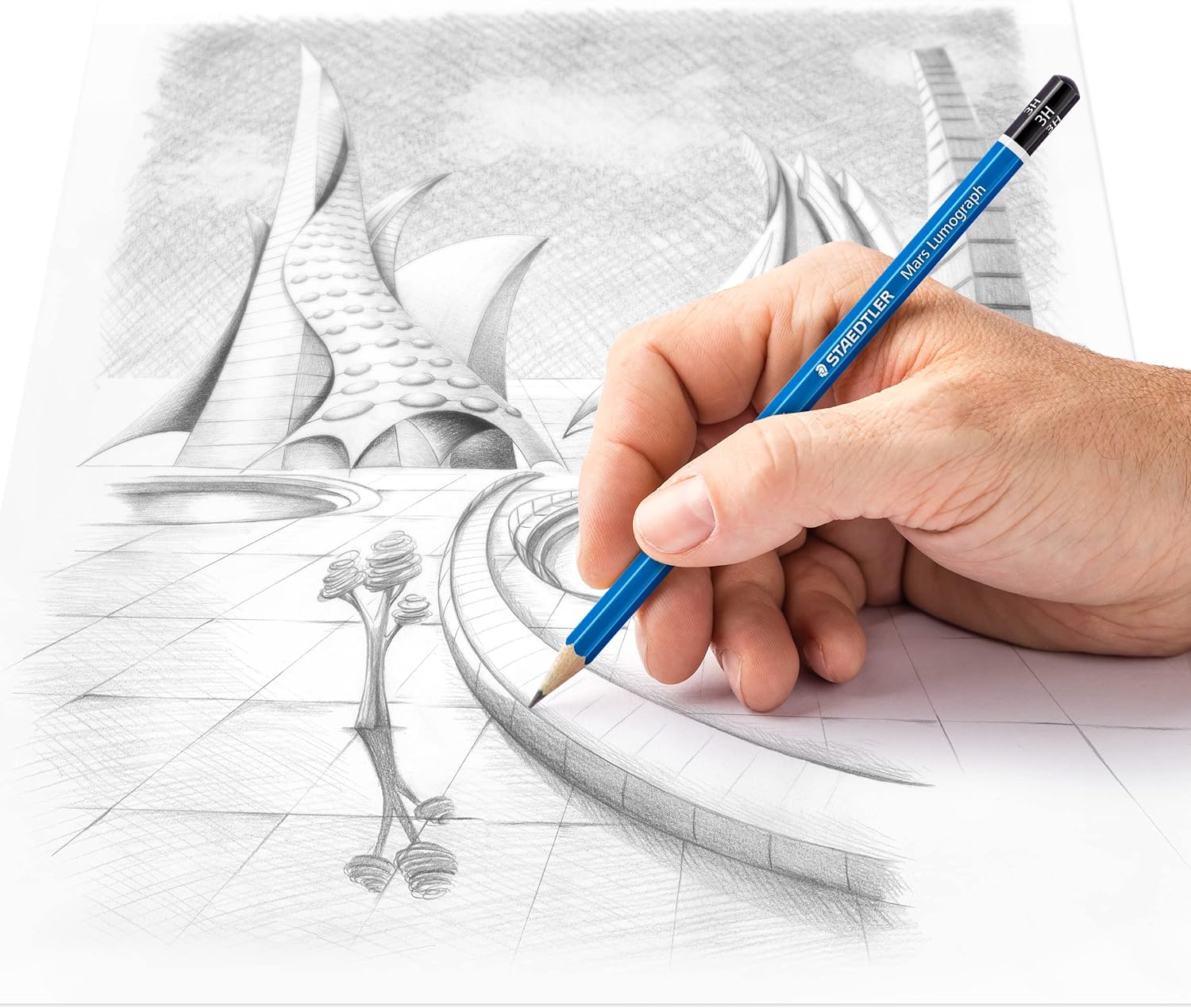 Staedtler 100 Mars Lumograph 3H Graphite Art Drawing Pencil,12 Pack