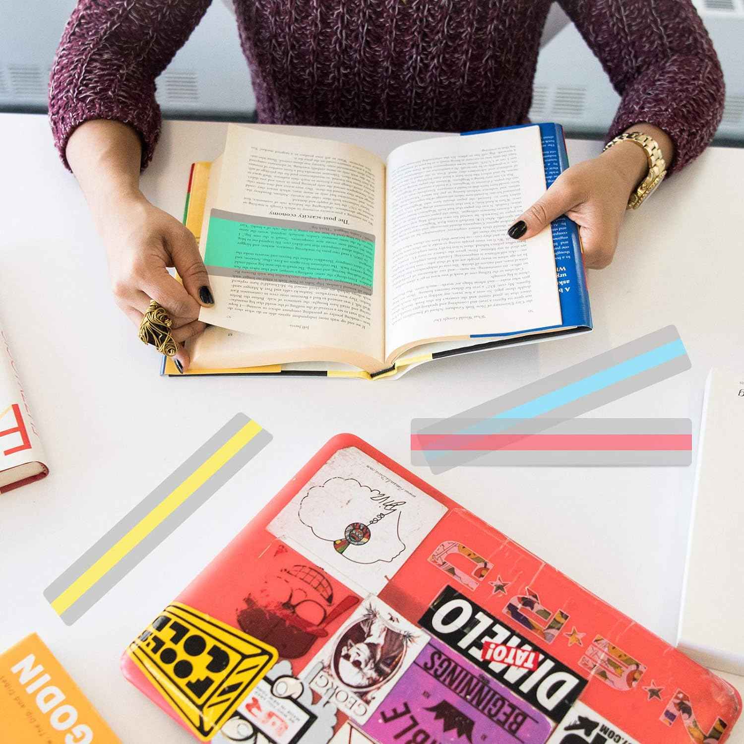 48 Pieces Guided Reading Strips Highlight Bookmarks Help with Dyslexia - TTpen