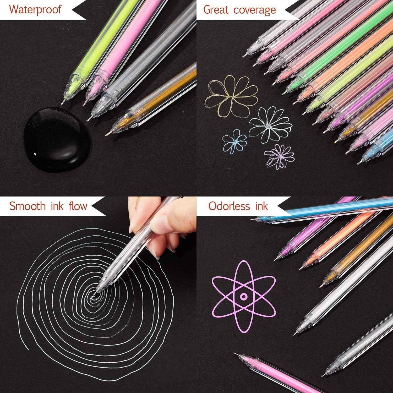 24Pcs Assorted Color Gel Ink Drawing Pens 0.5 mm - TTpen