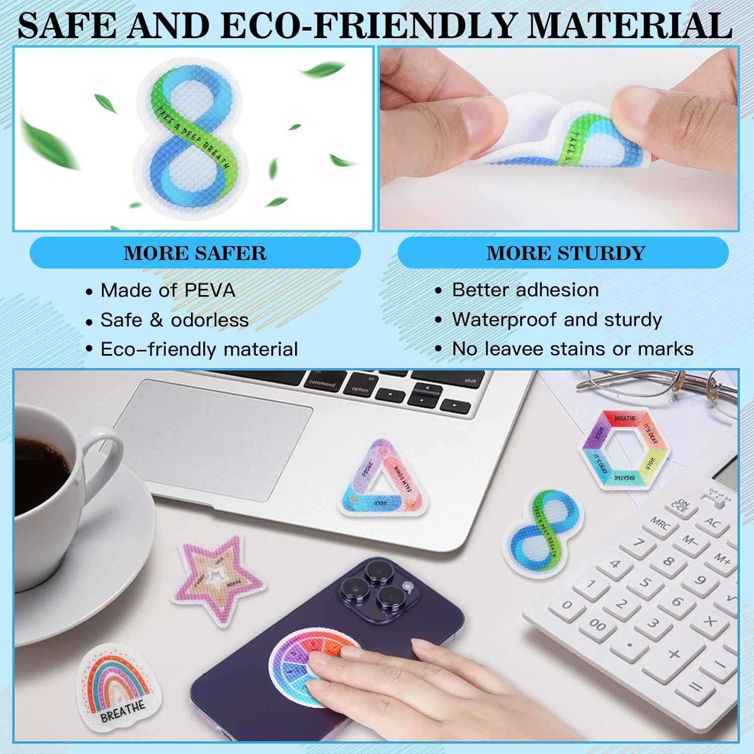 48 Pieces Calm Stickers for Anxiety Sensory Stickers - TTpen