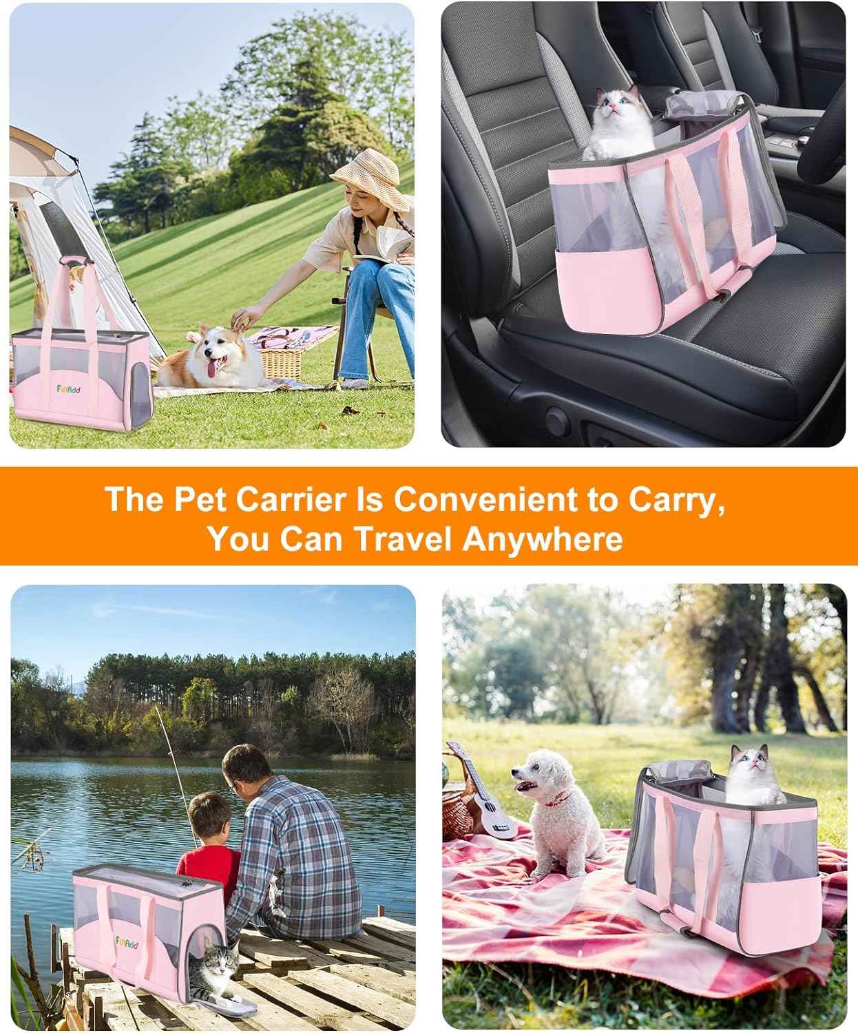 FunAdd Pet Pet Carrier,Airline Approved,for Small Dogs and Cats - TTpen