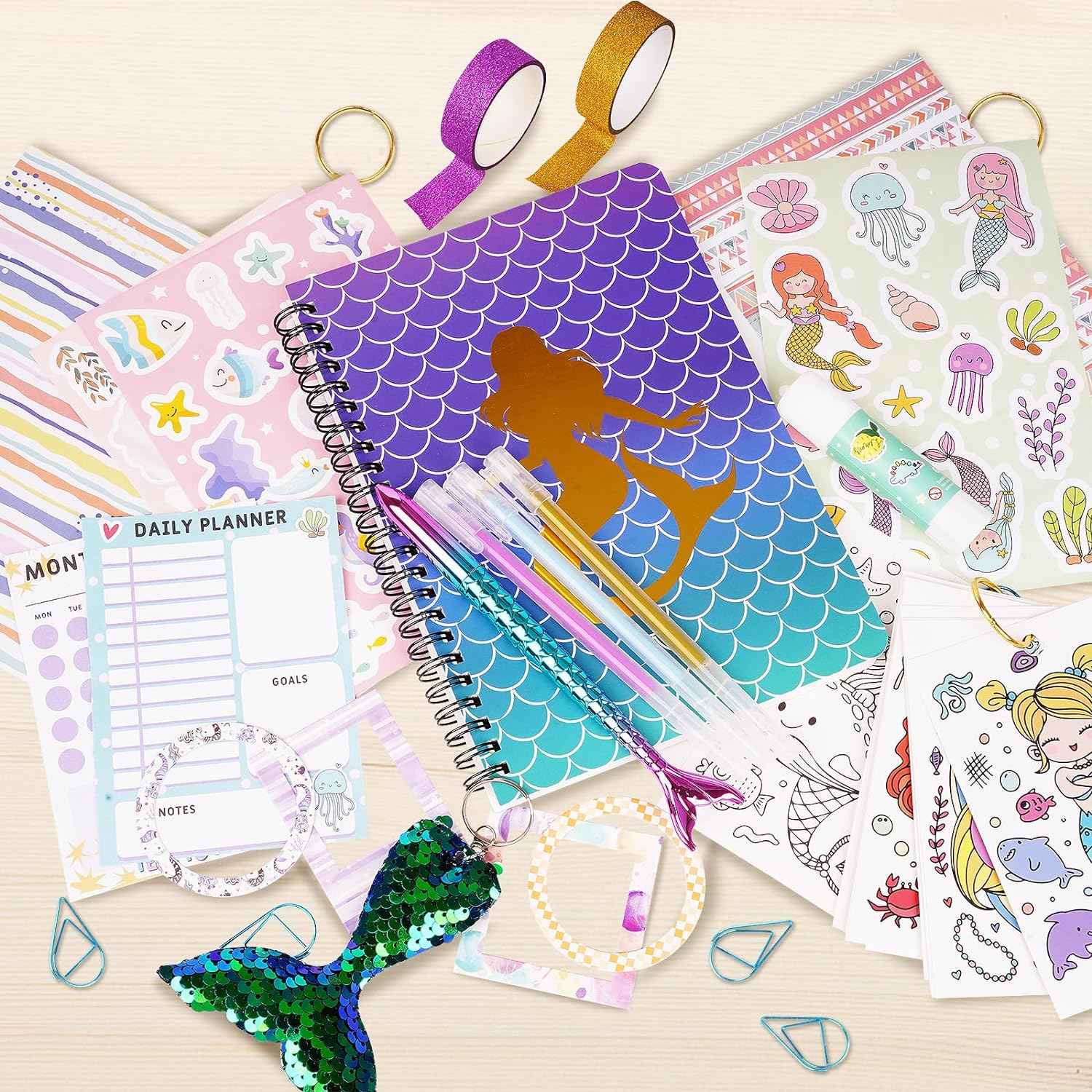 DIY Scrapbook Journal Kit for Girls Diary 6-14 Years Mermaid - TTpen