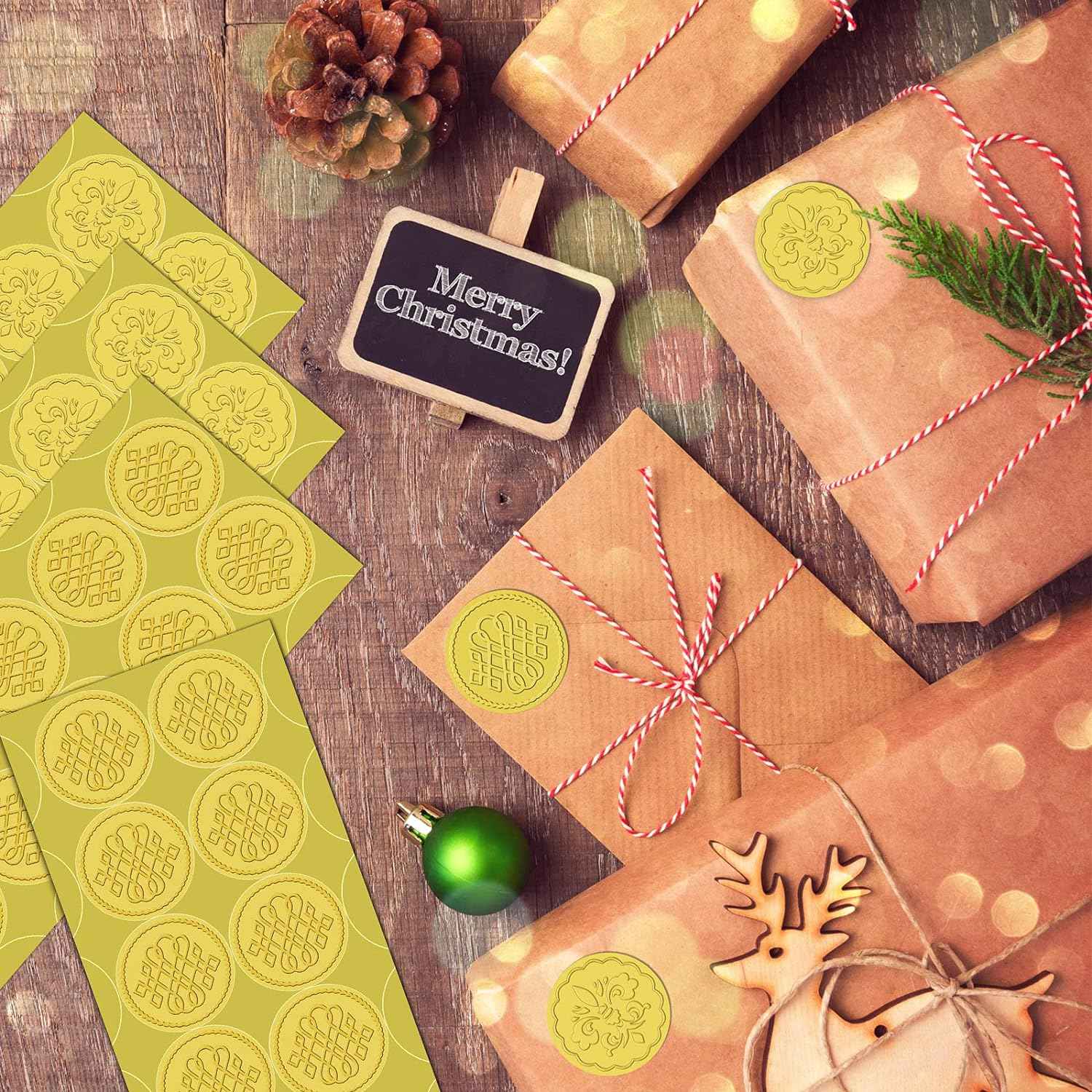 100 Pieces Gold Foil Embossed Wax Envelope Seals - TTpen