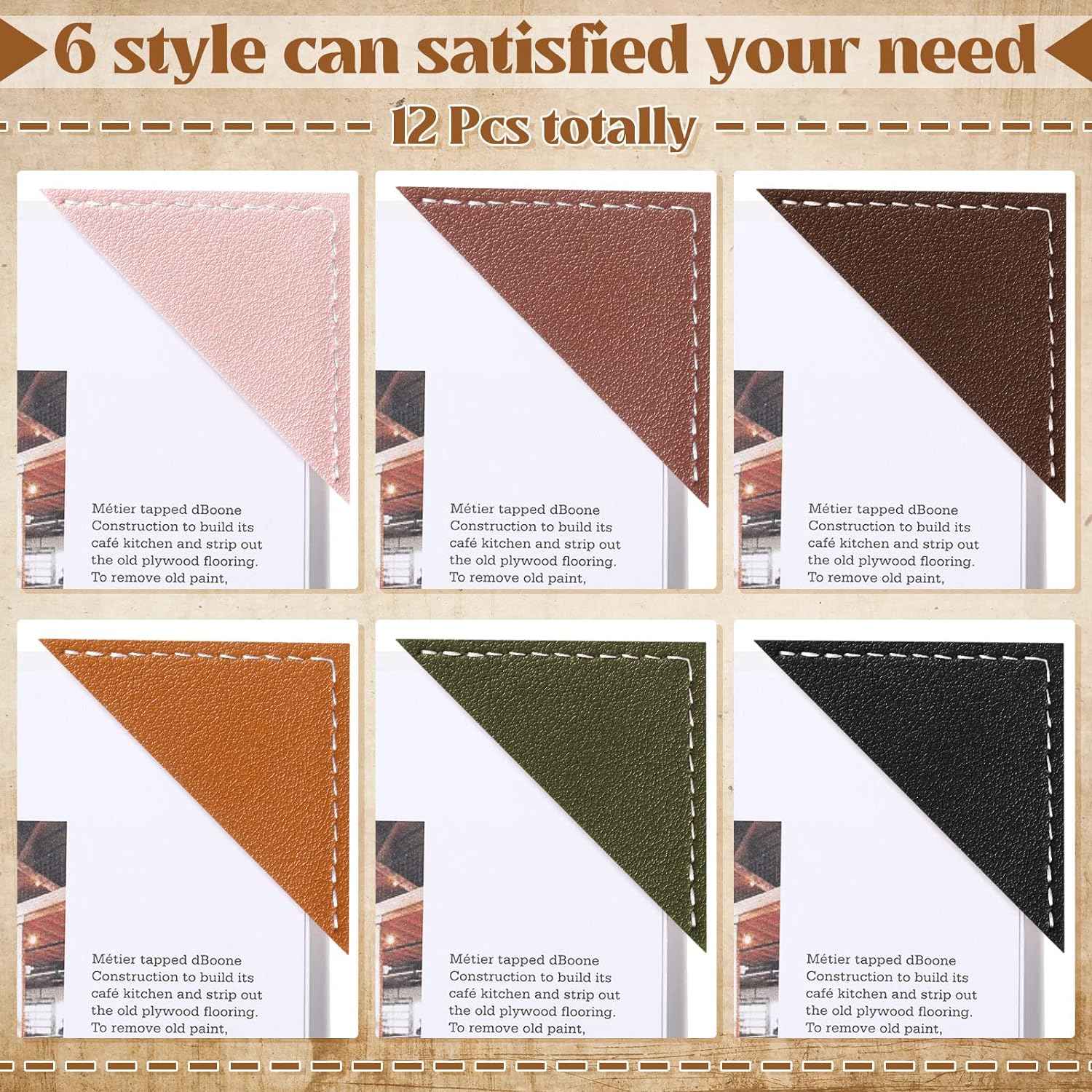 12Pcs Leather Corner Bookmarks for Women Book Lovers Gift Bible - TTpen