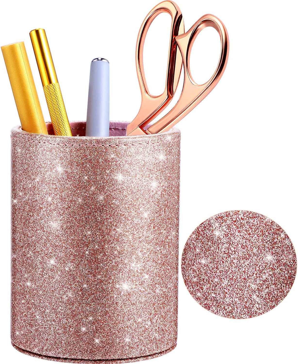 PU Glitter Pen Holder Shiny for Women Girls,Luxury Makeup Brush Holder - TTpen