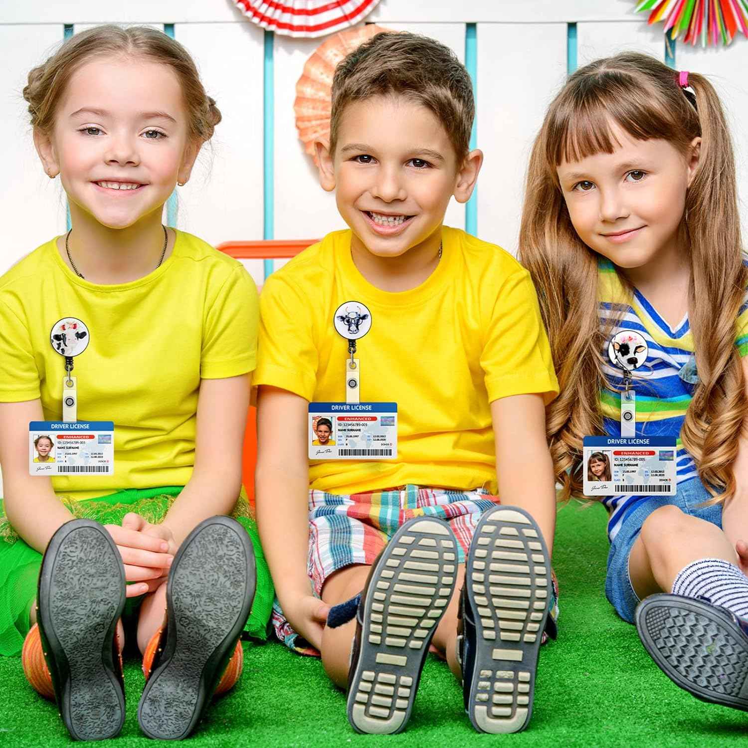 3Pcs Cow Retractable Badge Reel Holder for Nurse Doctor Teacher Student - TTpen