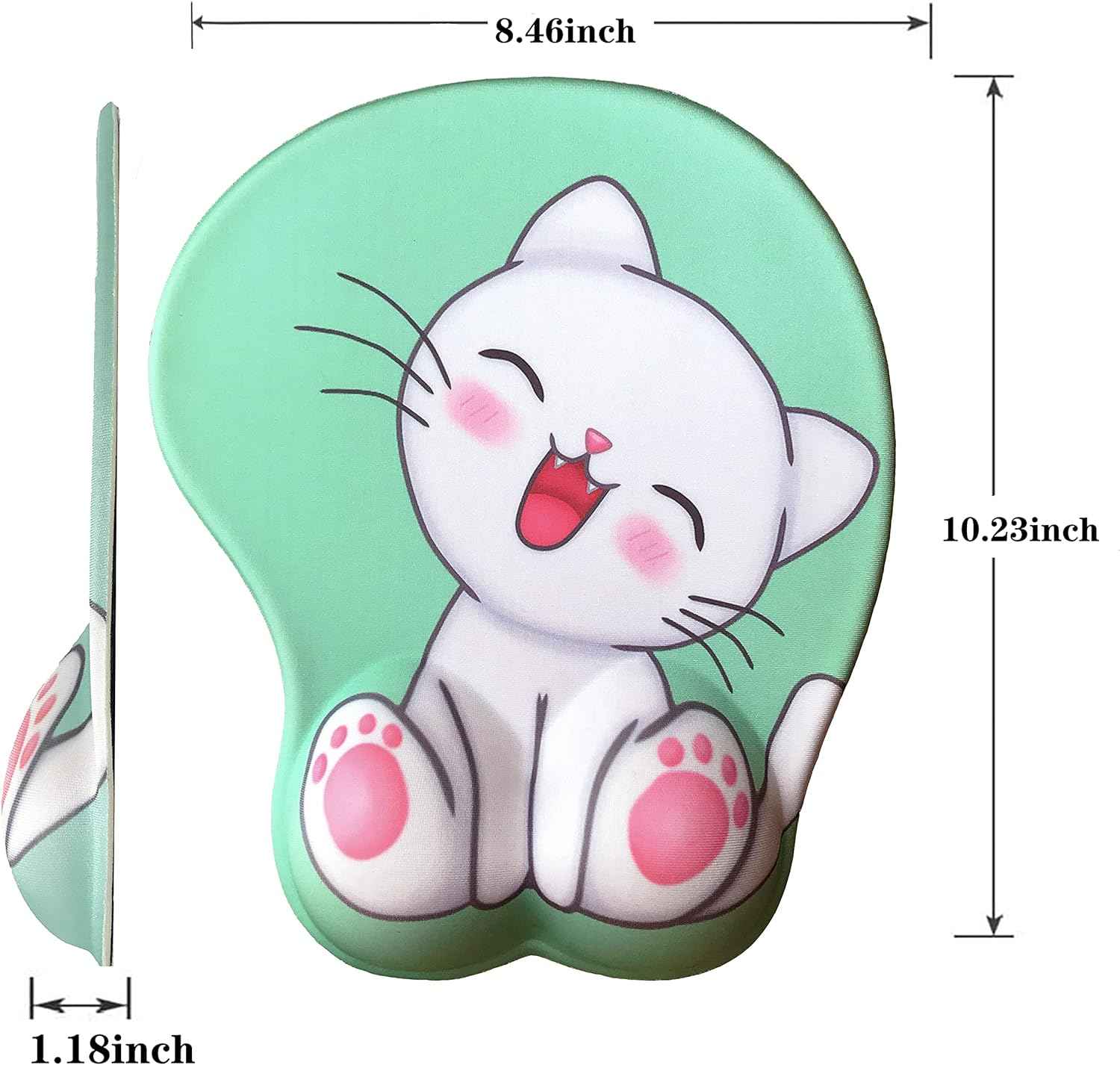 Cute Cat Mouse Pad with Grgonomic Wrist Rest Support - TTpen