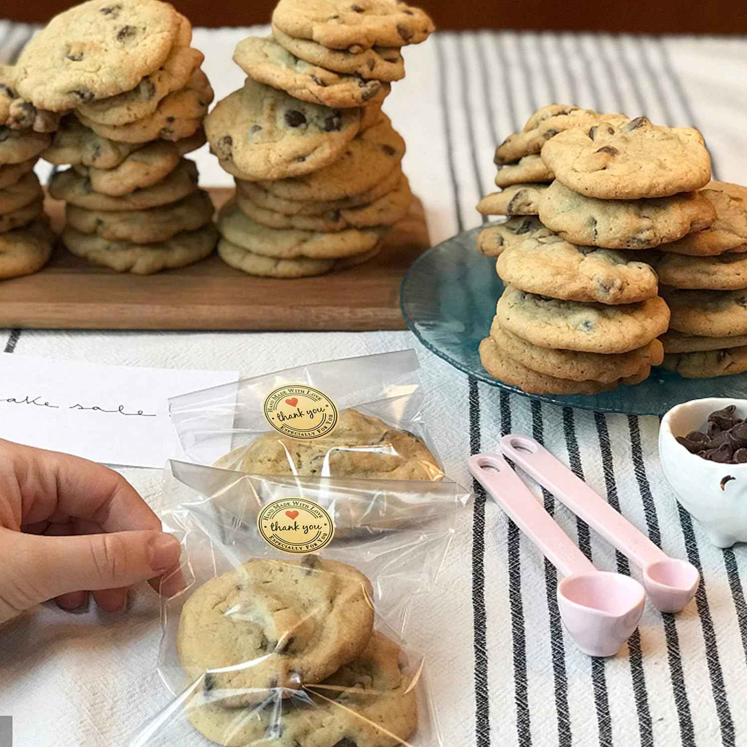 1000Pcs Kraft Stickers Handmade with Love Thank You 1 Inch - TTpen