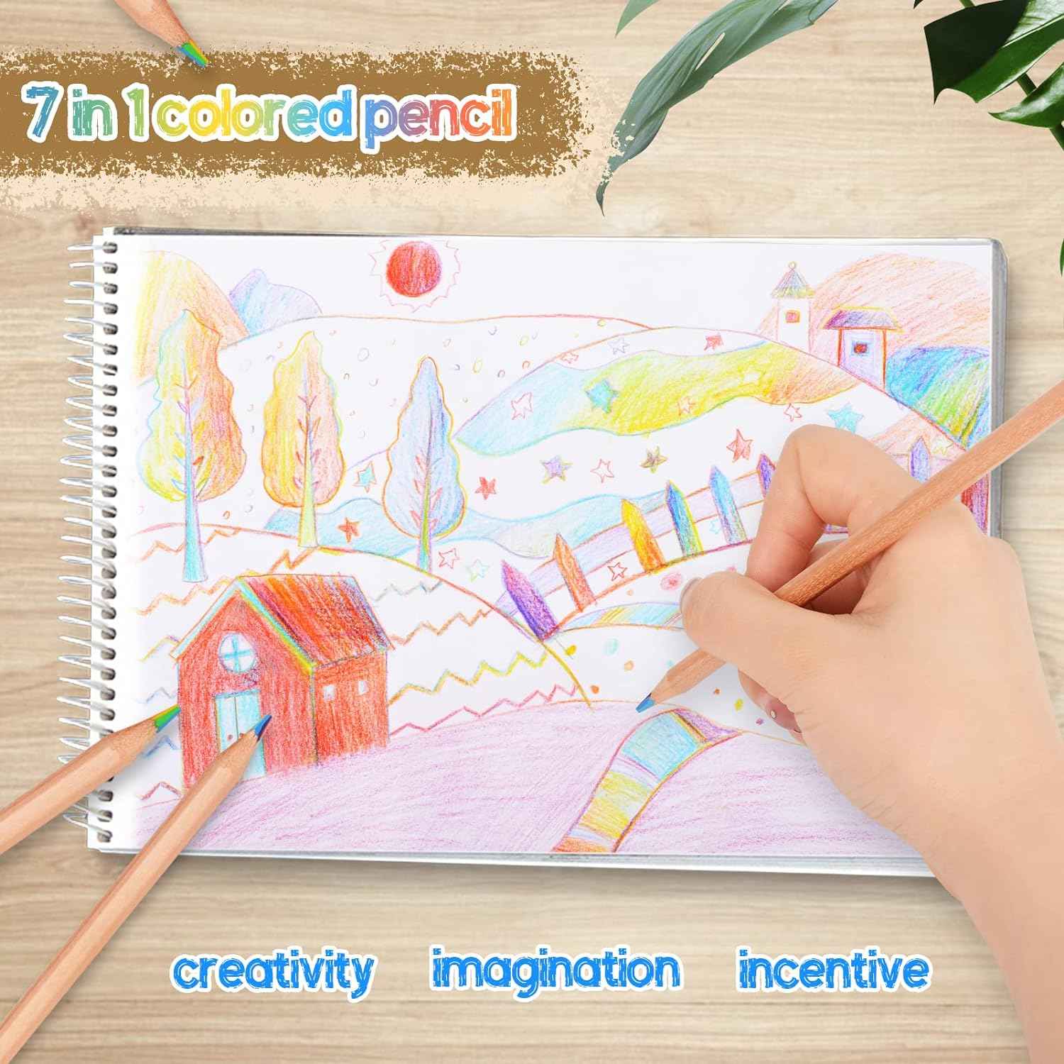 30PCS Wooden 7IN1 Rainbow Colored Art Drawing Pencils - TTpen