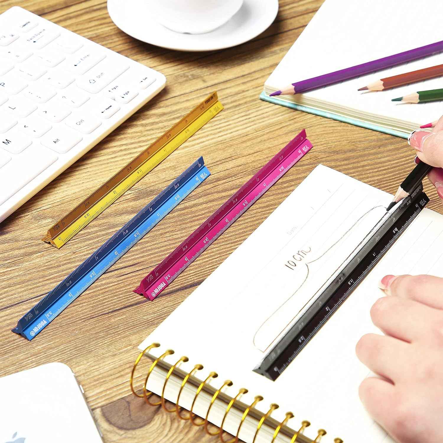 4 Colors Pocket Architectural Scale Rulers 6 Inch - TTpen