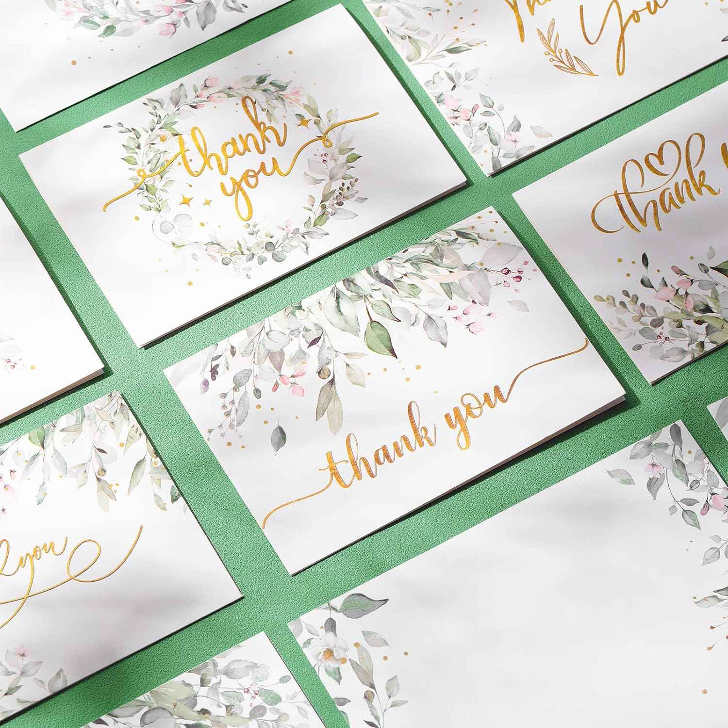 72 Pieces Watercolor Thank You Cards with Envelopes and Stickers Set - TTpen