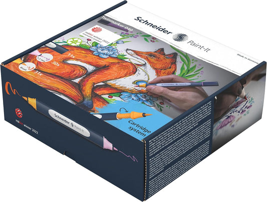 Schneider Twin Marker Paint-It 040 Brush & Round Tip 30 Colors (72 Pieces)