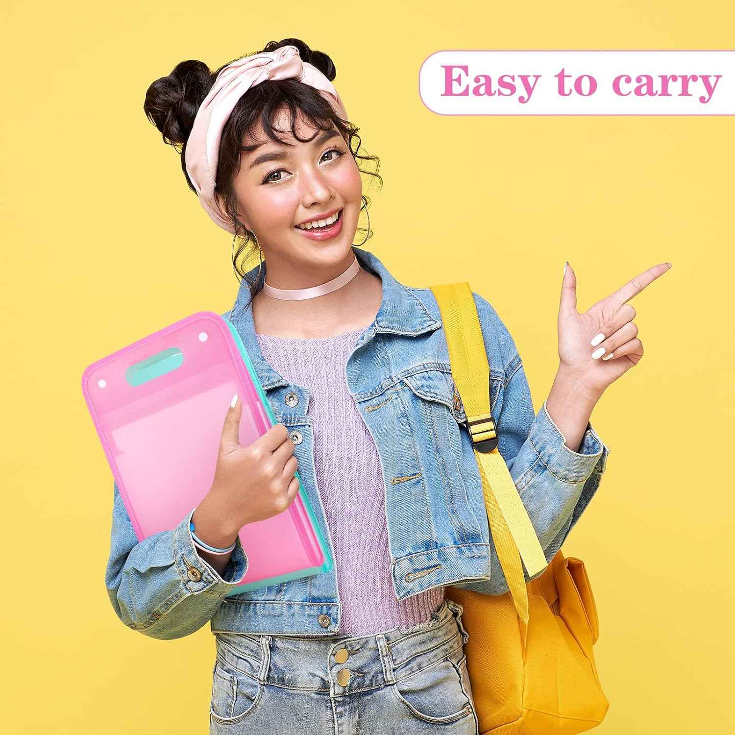 2Pcs A4 Vertical File Folder,13 Pockets Plastic for Classroom,Home,Office - TTpen