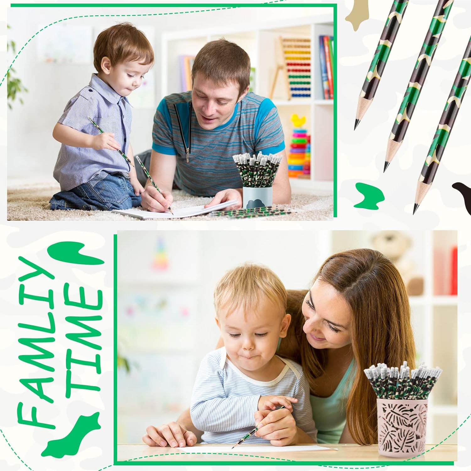 50 Pack Camouflage Tactical Pencils Army Military Party Decoration