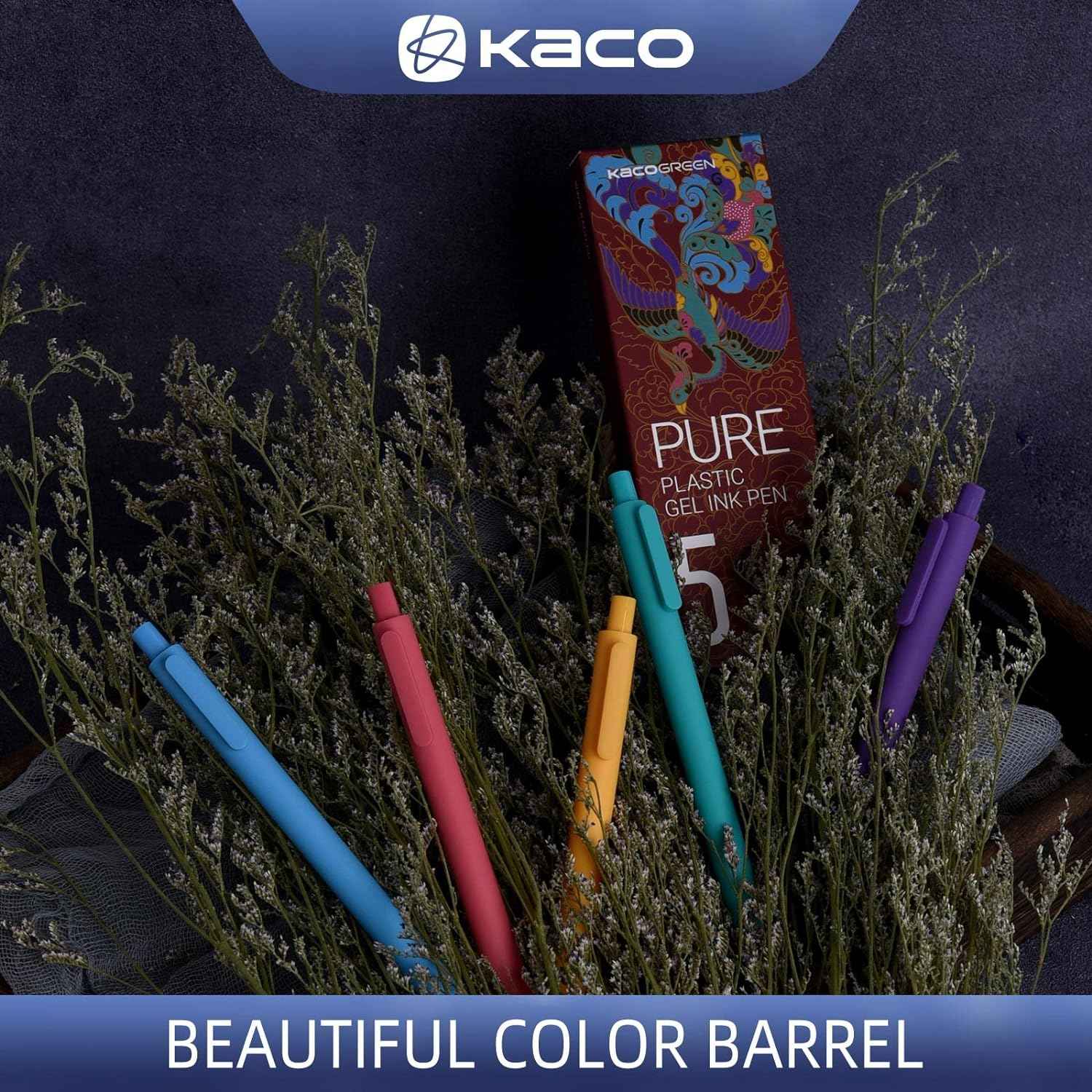 Kaco 20 Color Ink Retractable Gel Pens 0.5mm Fine Point - TTpen