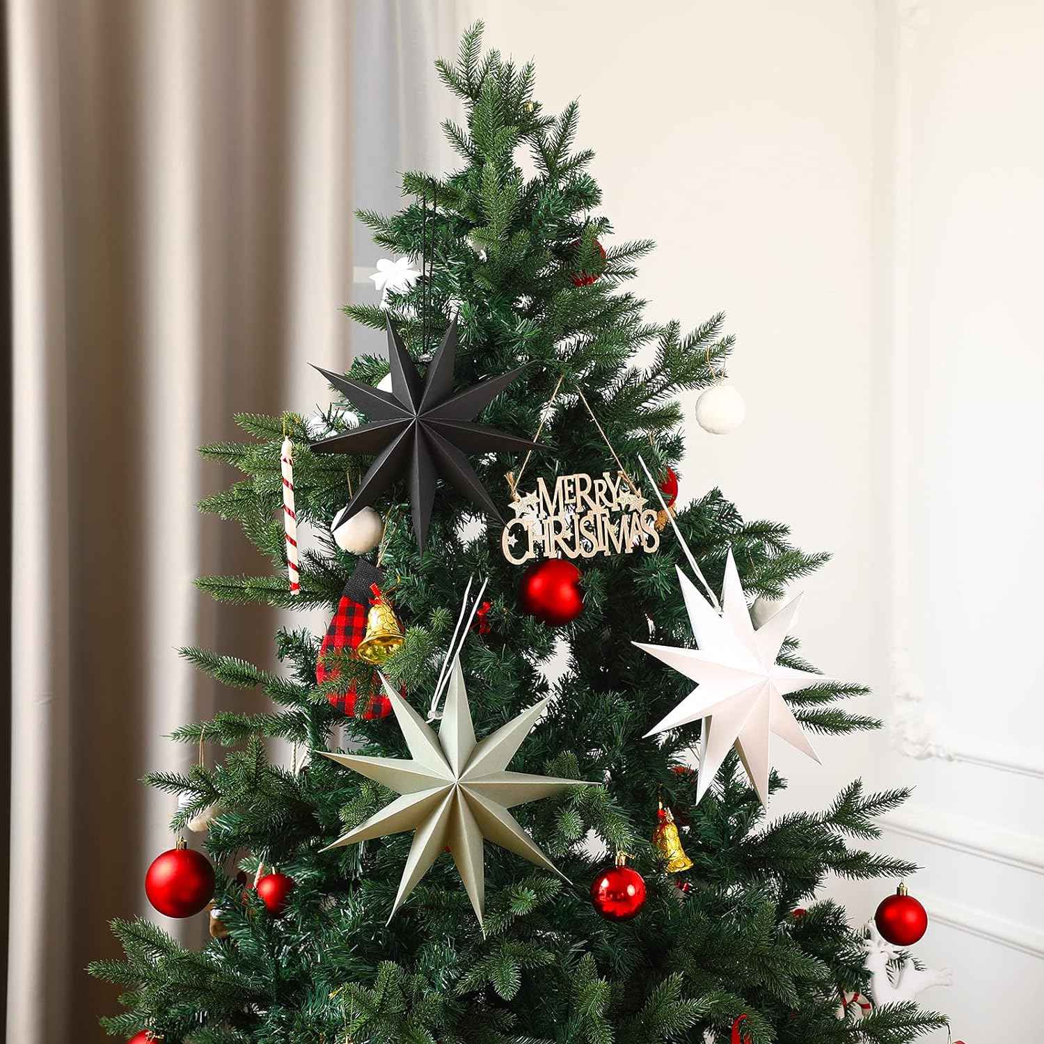 3Pcs Paper Star Lanterns 12 Inch Hanging Decor - TTpen