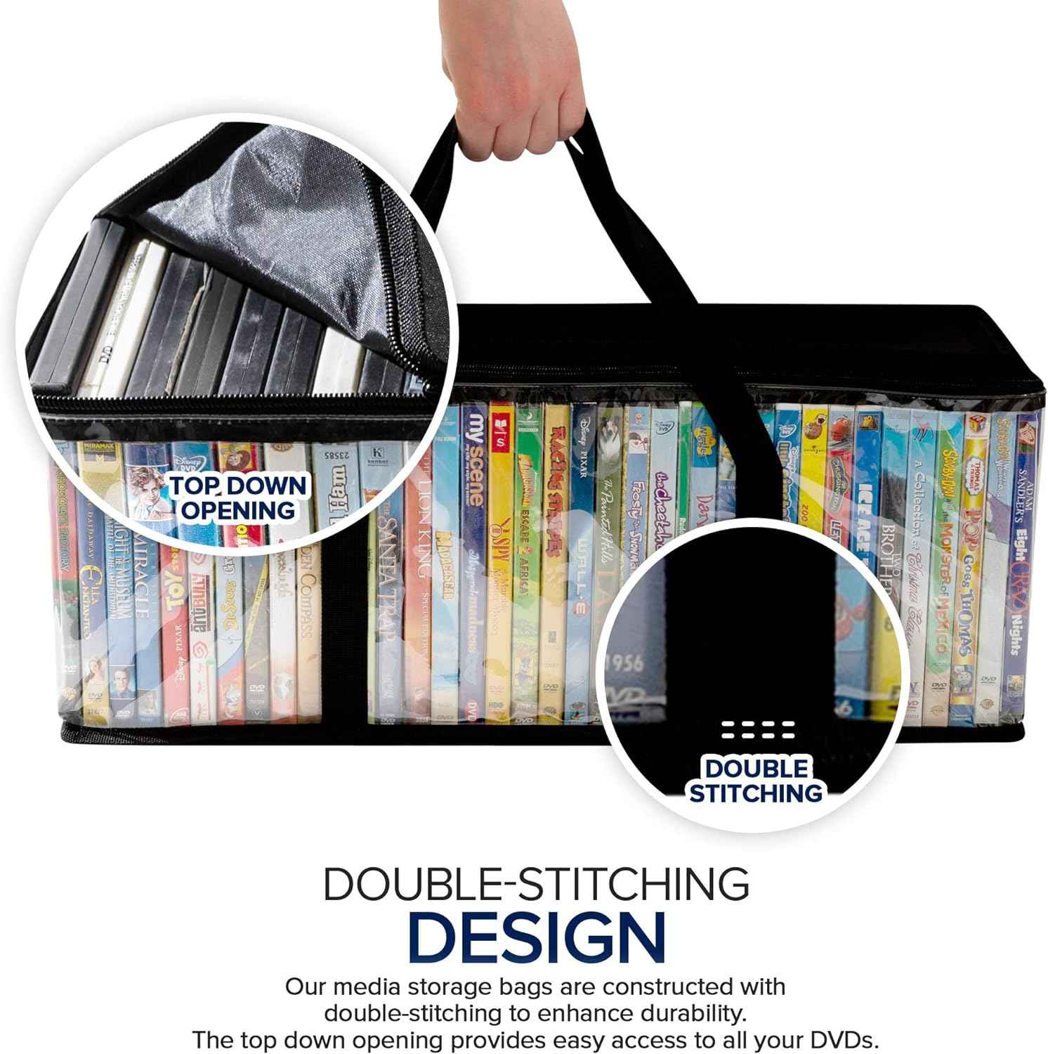 DVD Storage Bags Plastic Media Organizer Holders 4 Pack - TTpen