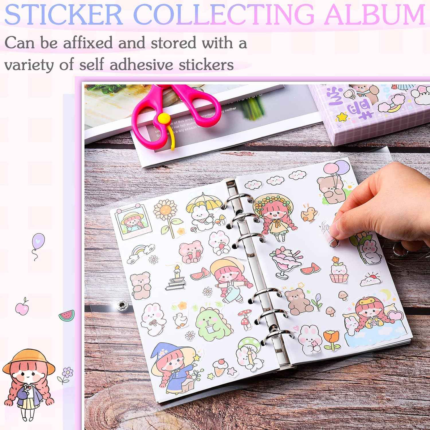 Kids Sticker Collecting Album Book with 40 Sheets PVC Shell A5/A6 - TTpen