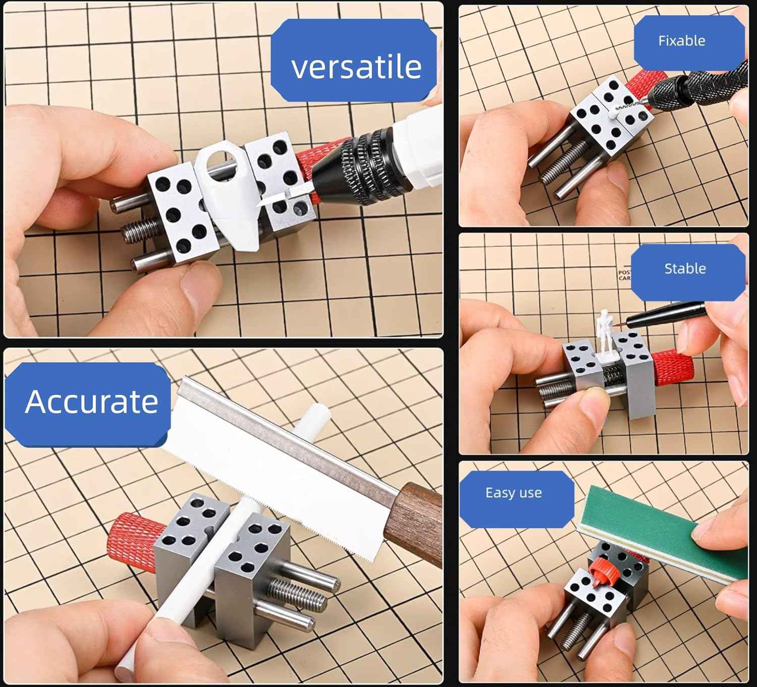 Model Metal Handy Mini Vise Vice Grip Width 0.78inch - 1.18inch Ajustable Red - TTpen