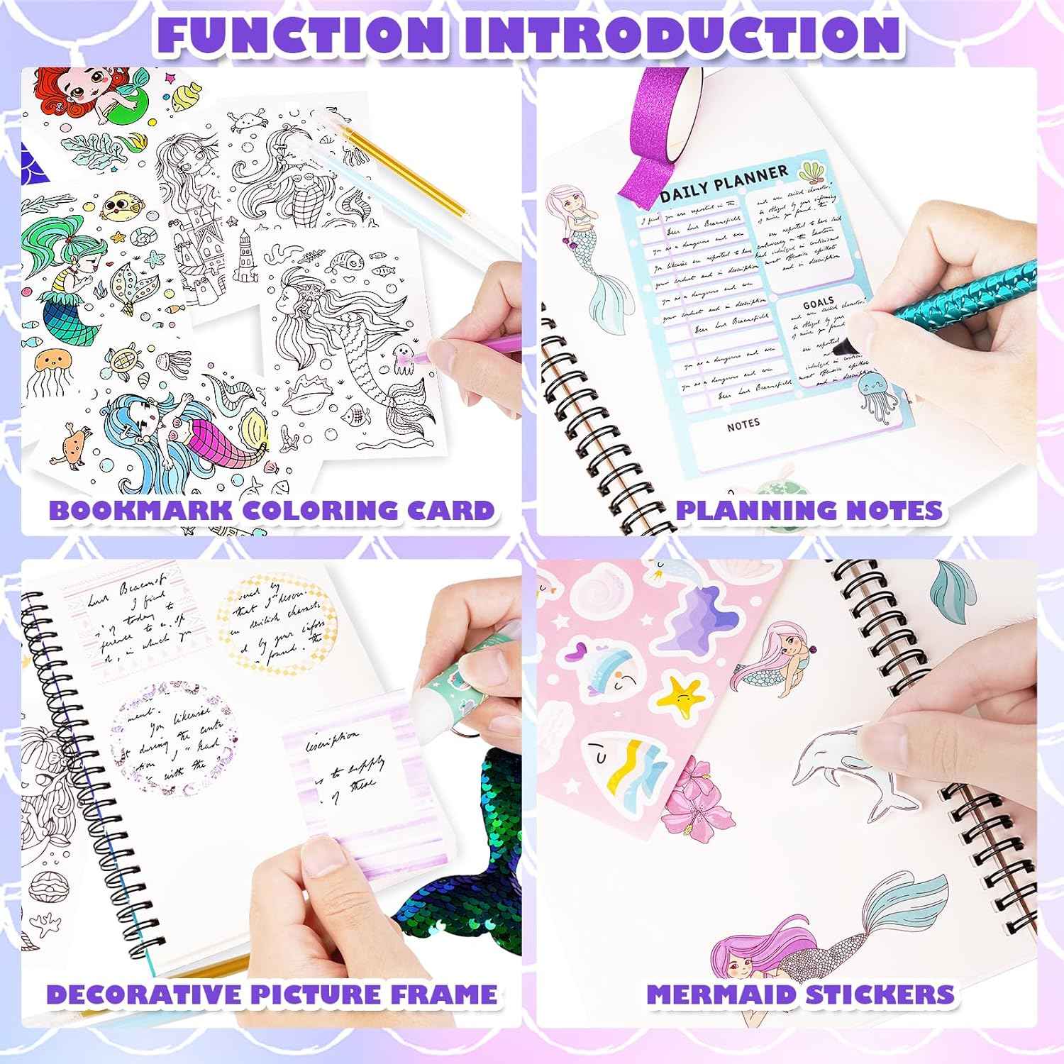 DIY Scrapbook Journal Kit for Girls Diary 6-14 Years Mermaid - TTpen