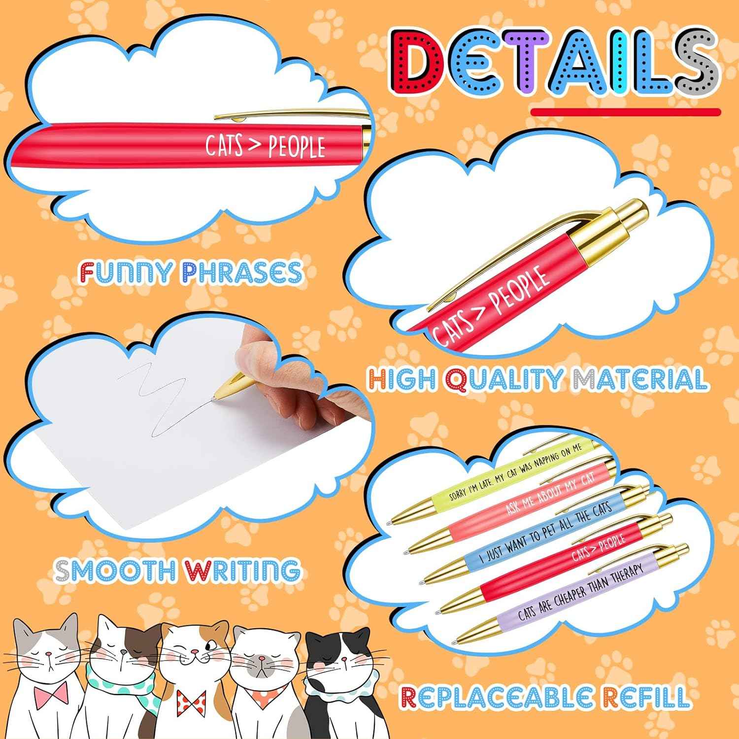 10pcs Cat Lovers Ballpoint Pen Set - TTpen