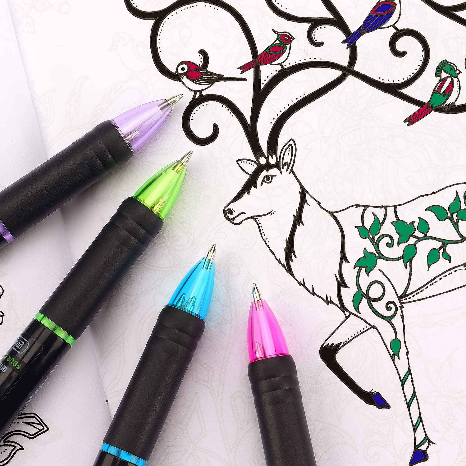 Multicolor Ballpoint Pens 4in1 0.7mm Retractable Gift Pens - TTpen
