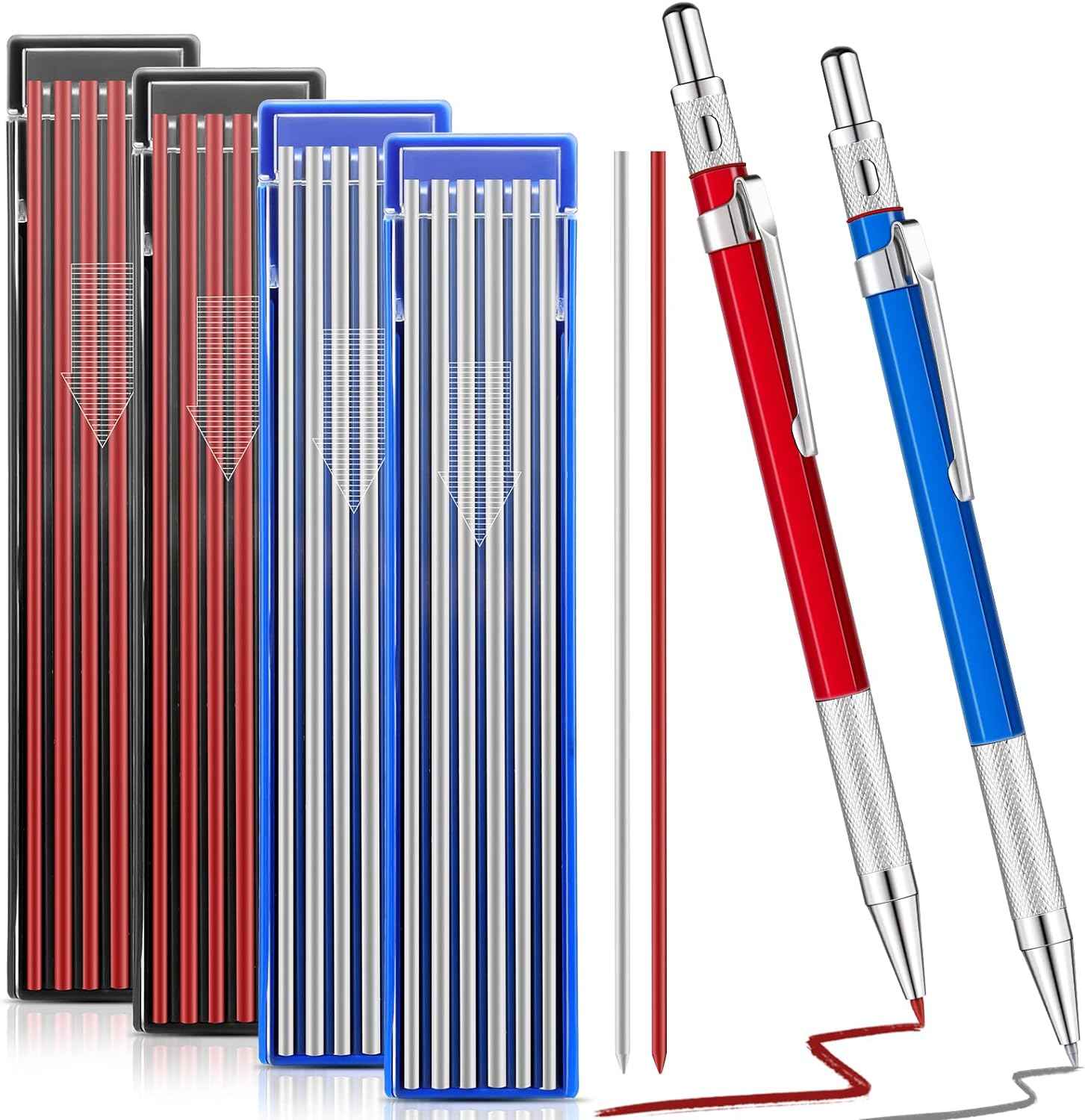 2Pcs Welders Mechanical Pencils with 48PCS Round Refills - TTpen