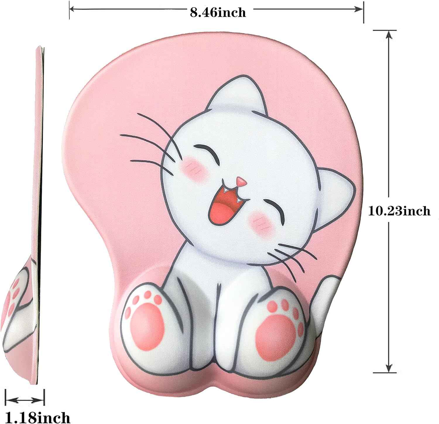 Cute Cat Mouse Pad with Grgonomic Wrist Rest Support - TTpen