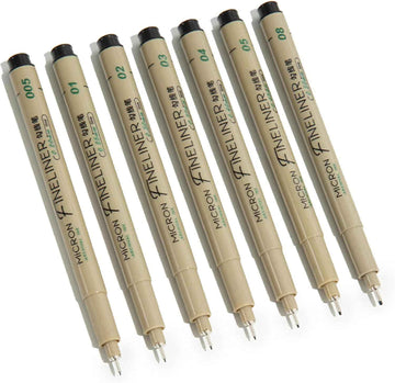 M&G 7Pcs Black Archival Ink Micron Fineliner Pens - TTpen