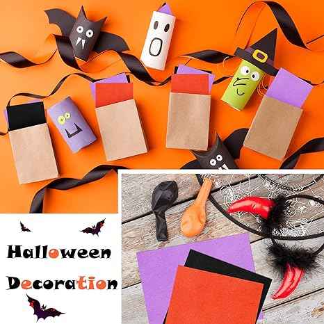 100 Sheets Tissue Wrapping Paper for DIY Crafts 35x50cm Black Purple Orange - TTpen