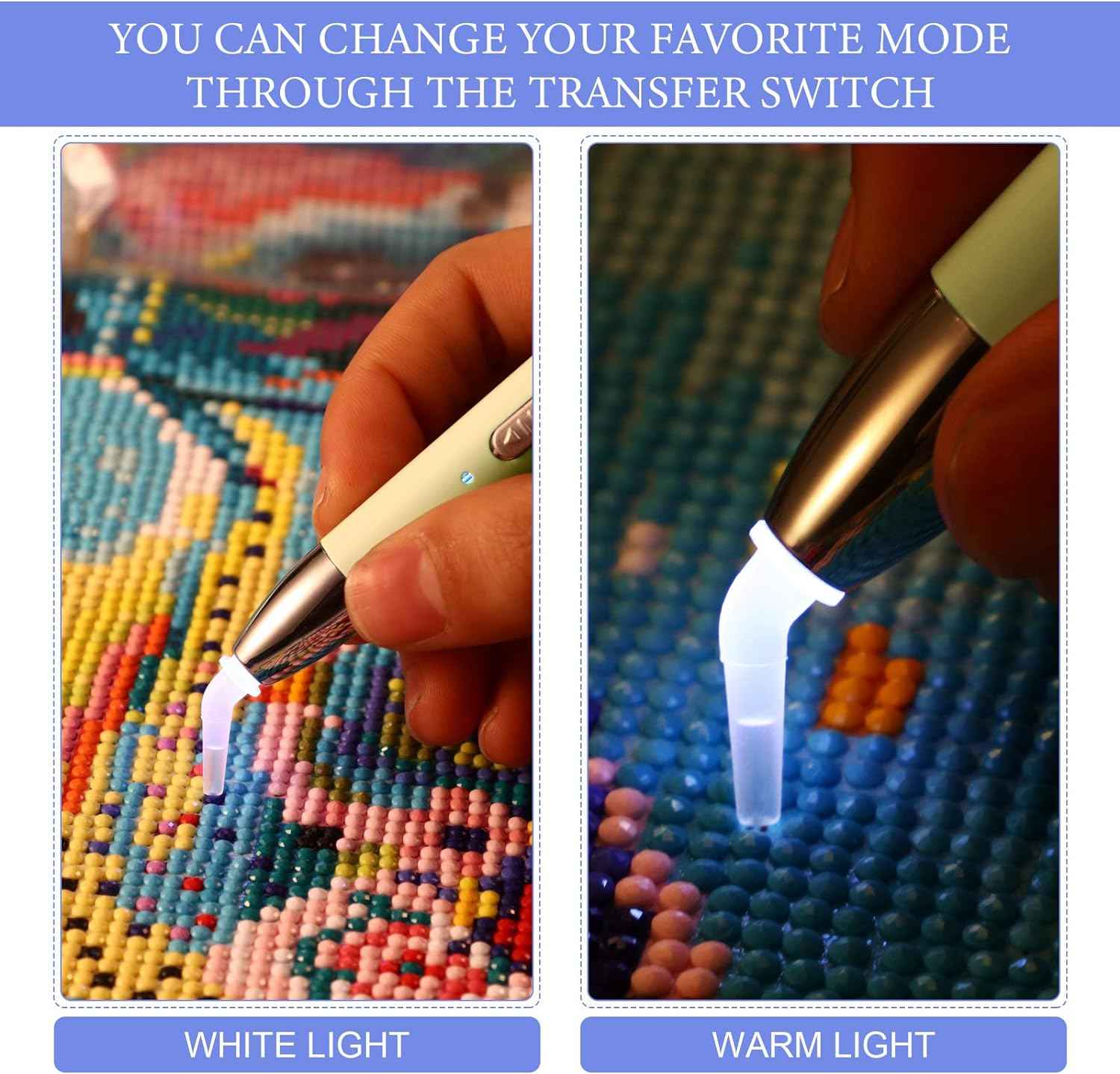 2Pcs LED Diamond Painting Drill Pen USB Rechargeable - TTpen