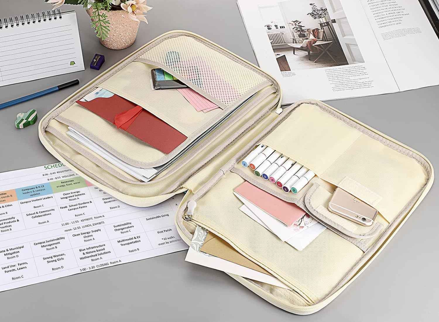 A4 Document Bags Portfolio Organizer-Zippered Case - TTpen