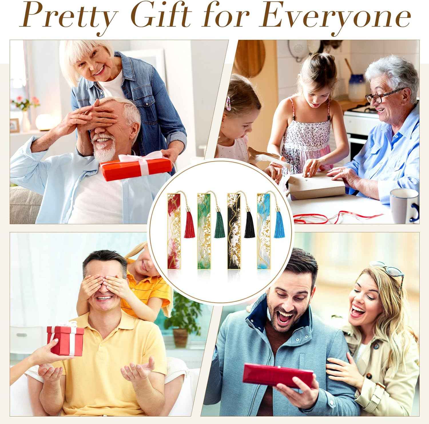 4Pcs Handmade Resin Bookmarks with Tassels - TTpen