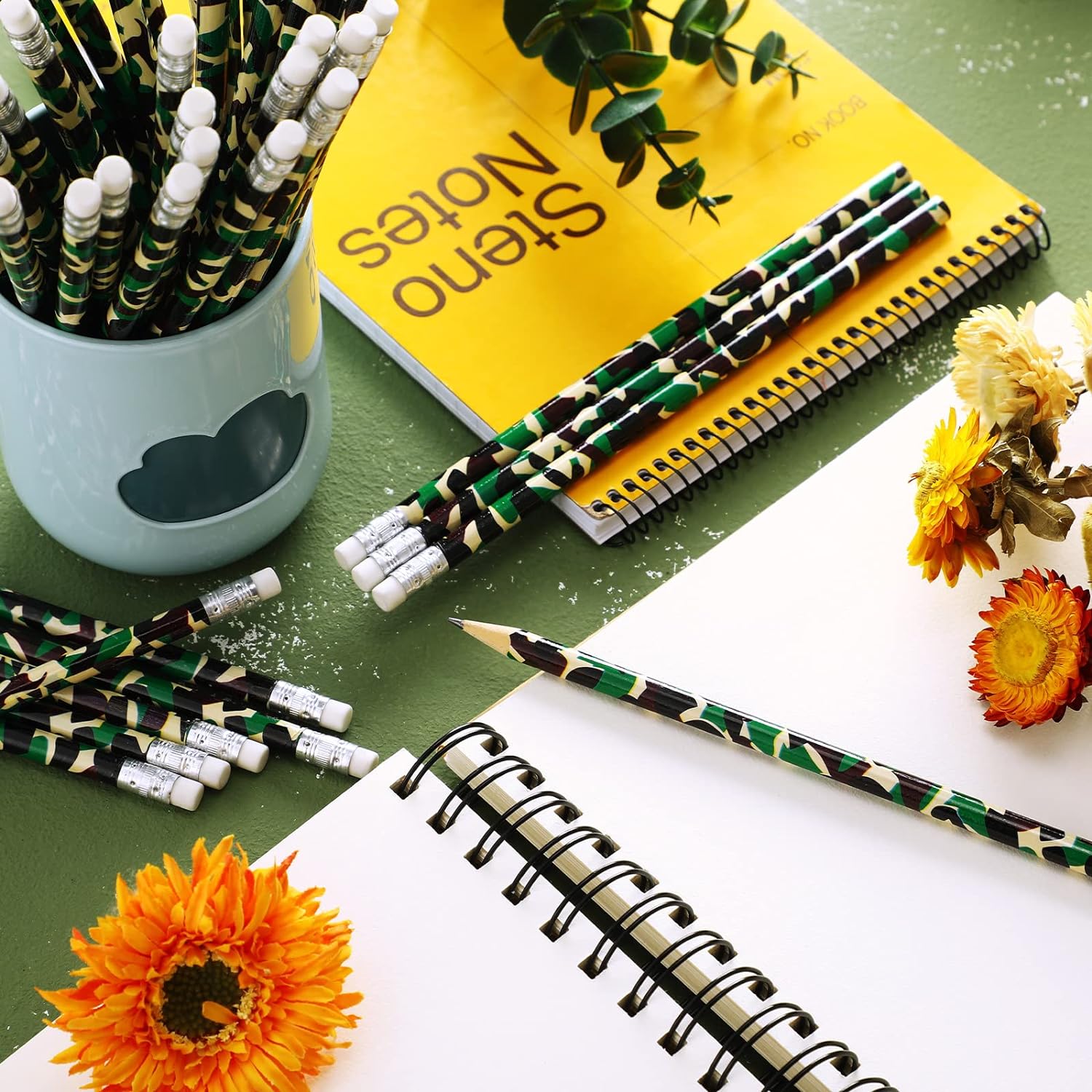 50 Pack Camouflage Tactical Pencils Army Military Party Decoration