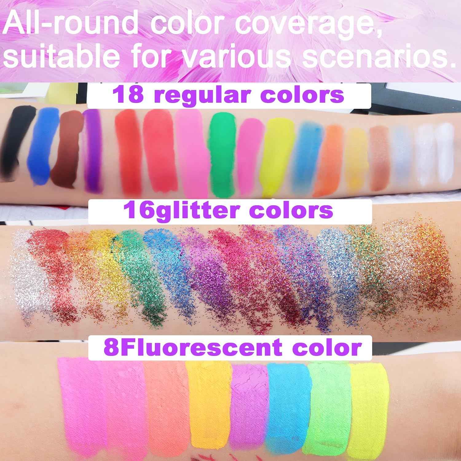 42 Color Face Painting Kit for Kids Water-Based