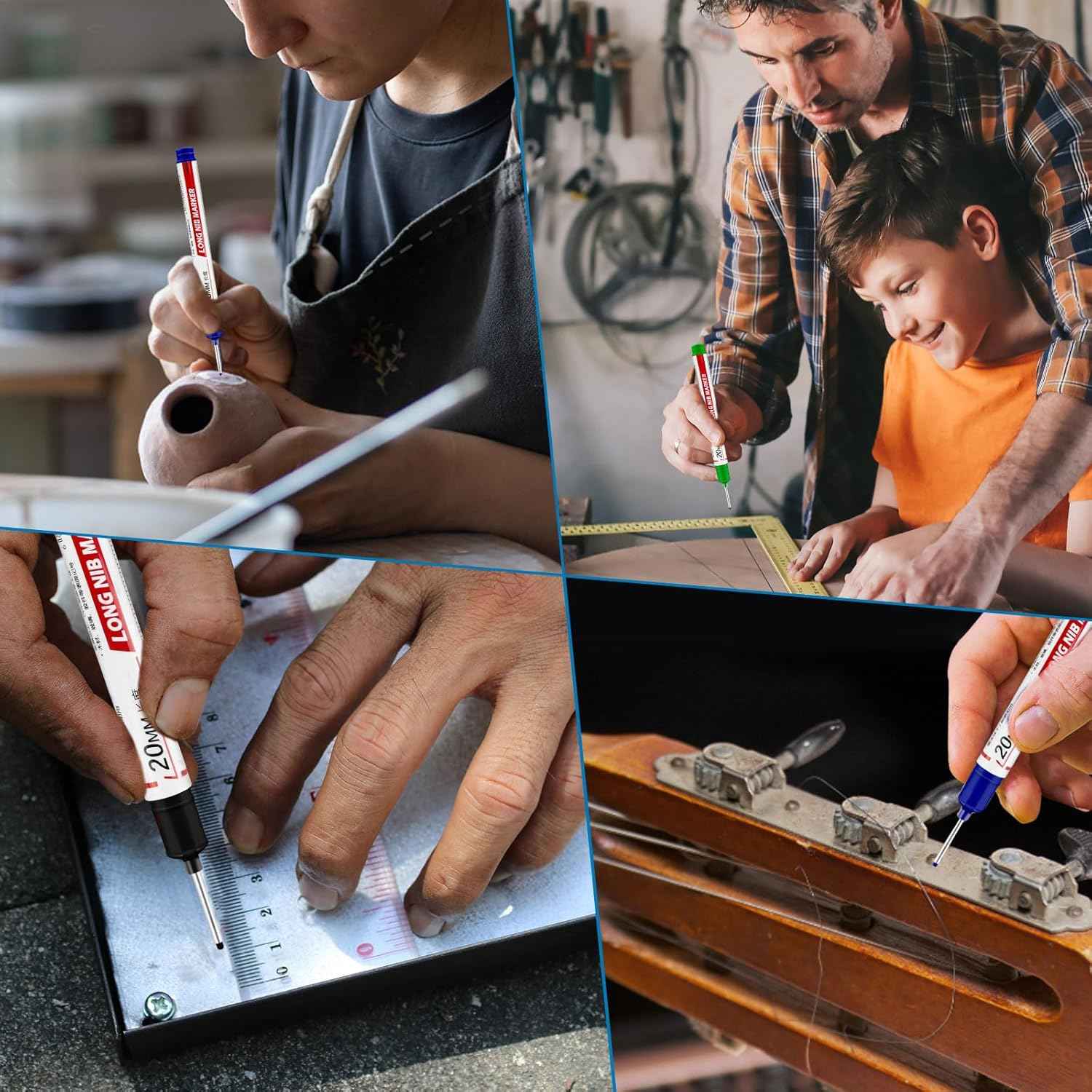 10Pcs Long Head Deep Hole Marker - Long Nib Marker Pen