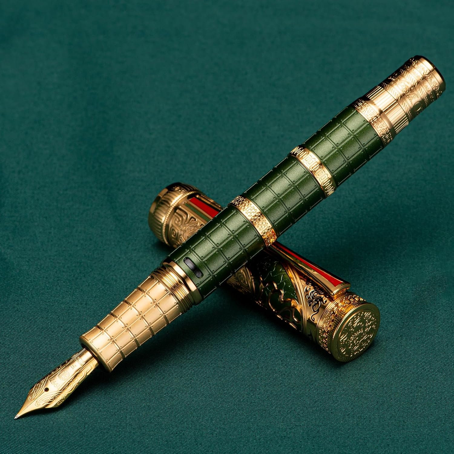 Hongdian D5 Qin Dynasty Fountain Pen Green Gold