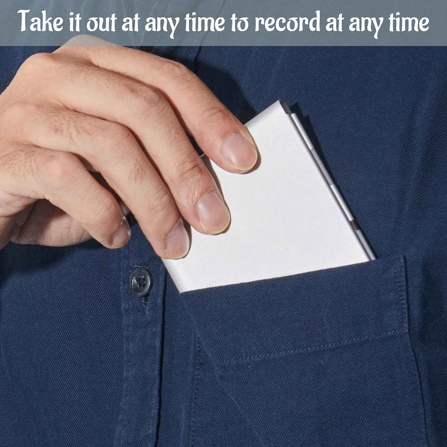 2 Pieces Metal Pocket Notebook with Pen and Refillable Paper